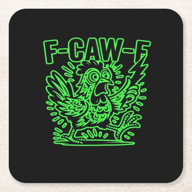 F-Caw-F Attitude Classic Cool Unique Square Paper Coaster (Front)