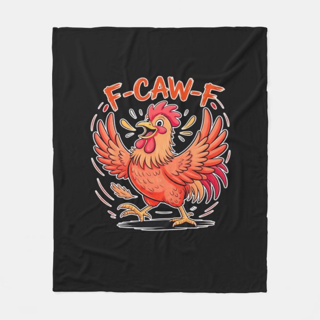 F-Caw-F Attitude Classic Retro Style Fleece Blanket (Front)