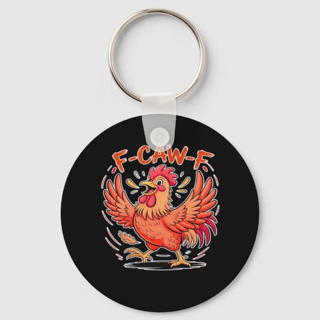 F-Caw-F Attitude Classic Retro Style Key Ring (Front)
