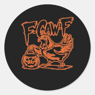F-Caw-F Attitude Classic Vintage Style Round Sticker