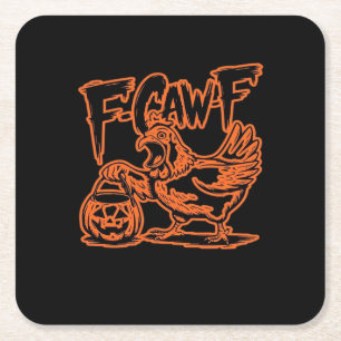 F-Caw-F Attitude Classic Vintage Style Square Paper Coaster