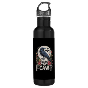 F-Caw-F Bird Crow Funny Crow Bird Cawing Grunge Re 710 Ml Water Bottle