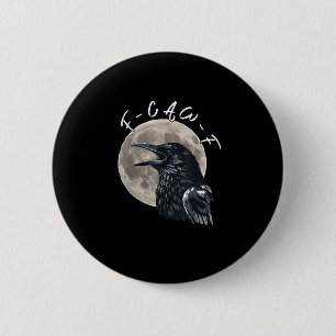 F-Caw-F Bird Crow Minimal Clean 6 Cm Round Badge