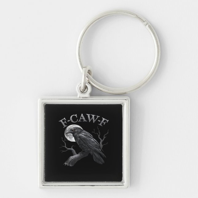 F-Caw-F Bird Moon Gothic Classic Cool Design Key Ring (Front)