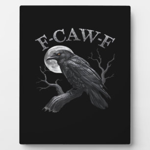F-Caw-F Bird Moon Gothic Classic Cool Design Plaque