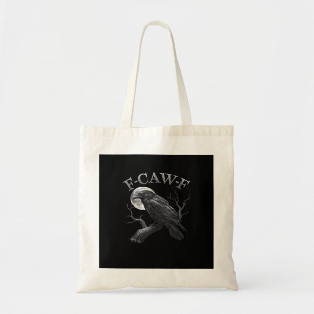 F-Caw-F Bird Moon Gothic Classic Cool Design Tote Bag (Front)