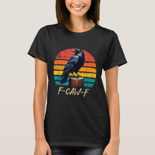 F-caw-f Black Crow Black Bird Retro Sunset Vintage T-Shirt