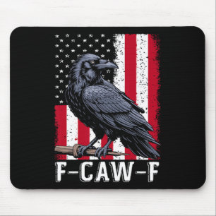 F-caw-f Black Crow Black Bird Retro Usa Flag Vinta Mouse Mat