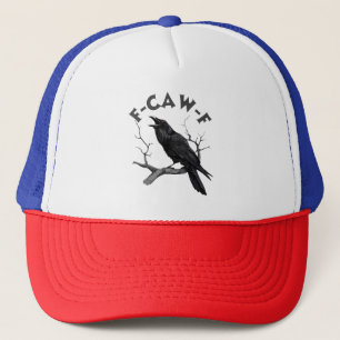 F-Caw-F Black Crow Pun Funny Bird Cawing Halloween Trucker Hat