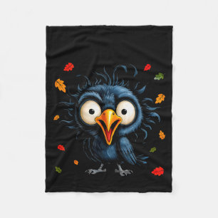 F-caw-f Black Crow Pun Funny Bird Cawing Nge Hallo Fleece Blanket