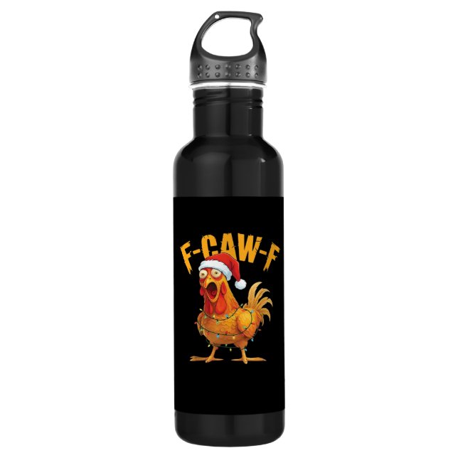 F-Caw-F Chicken Christmas Essential 710 Ml Water Bottle (Front)