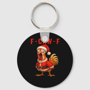 F-Caw-F Chicken Christmas Vintage Cool Key Ring