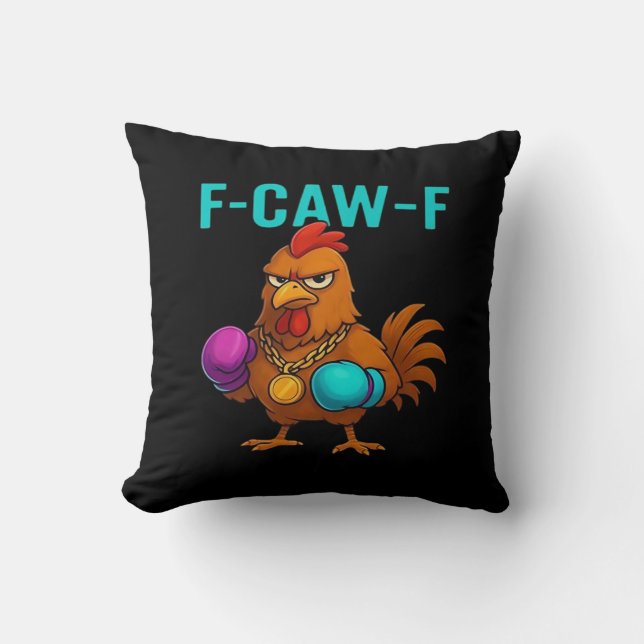 F-Caw-F Chicken Classic Minimal Clean Cushion (Front)