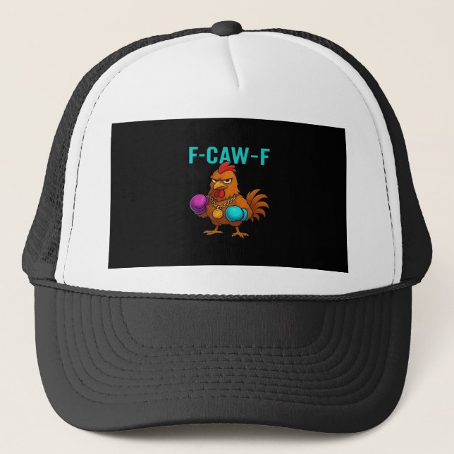 F-Caw-F Chicken Classic Minimal Clean Trucker Hat (Front)