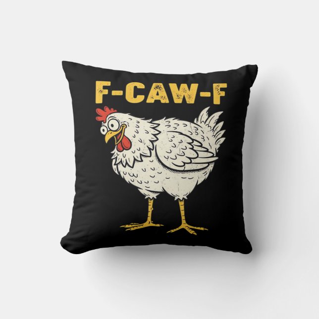 F-Caw-F Chicken Classic Retro Cool Cushion (Front)
