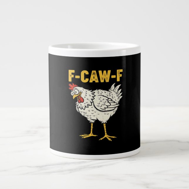 F-Caw-F Chicken Classic Retro Cool Large Coffee Mug (Front)