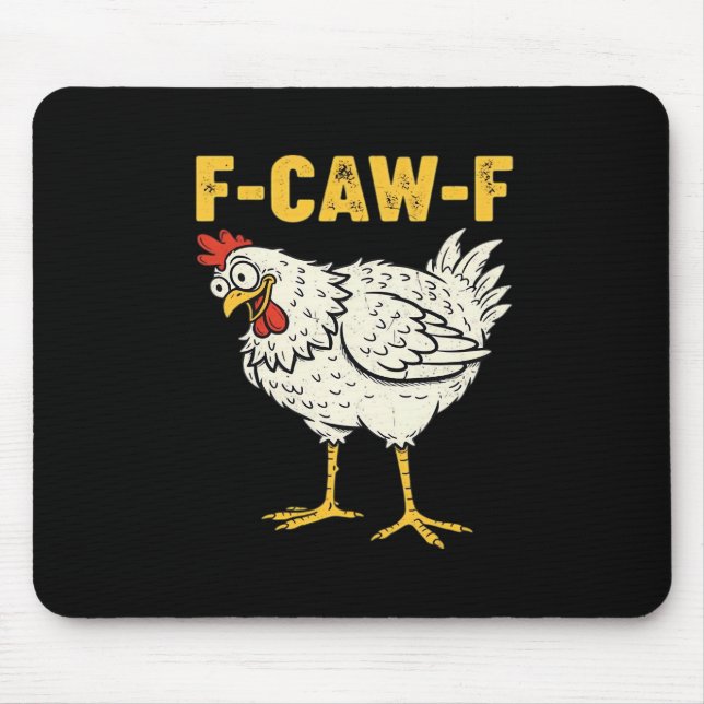 F-Caw-F Chicken Classic Retro Cool Mouse Mat (Front)