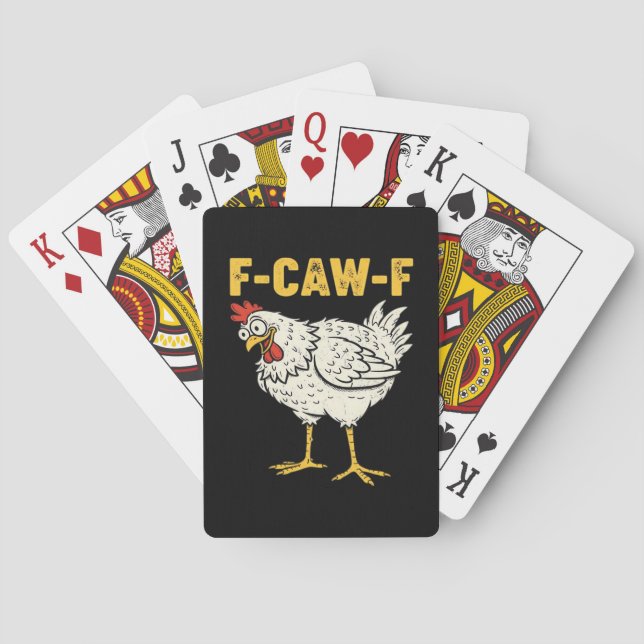 F-Caw-F Chicken Classic Retro Cool Playing Cards (Back)