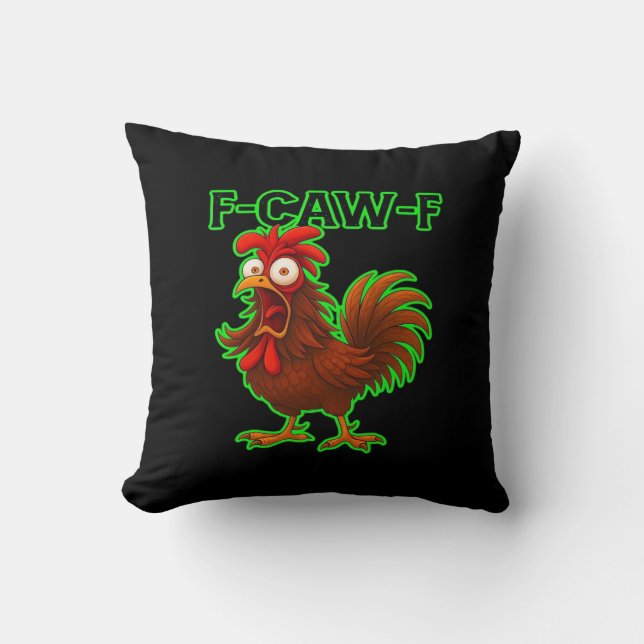 F-Caw-F Chicken Classic Retro Graphic Cushion (Front)