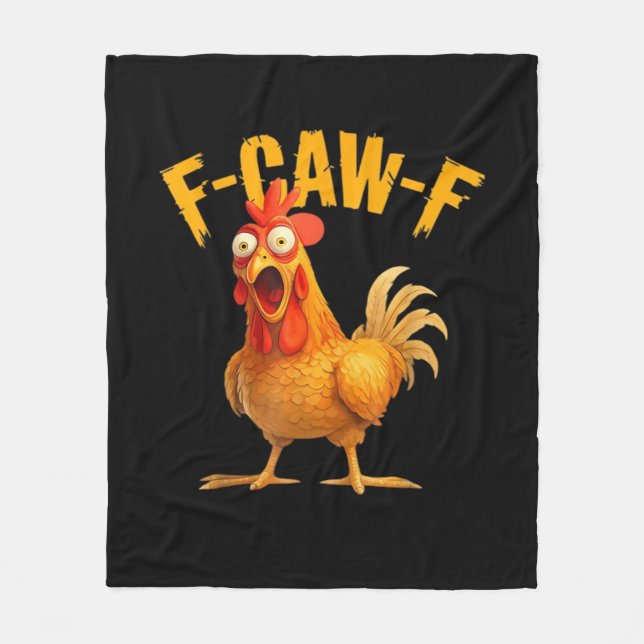 F-Caw-F Chicken Classic Retro Style Fleece Blanket (Front)