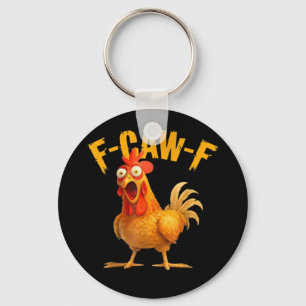 F-Caw-F Chicken Classic Retro Style Key Ring