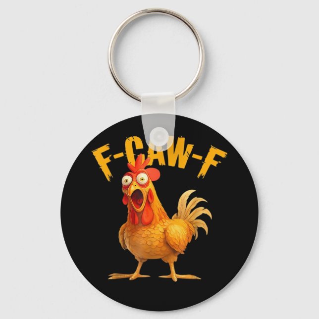 F-Caw-F Chicken Classic Retro Style Key Ring (Front)