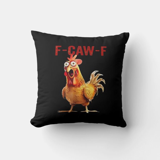F-Caw-F Chicken Classic Vintage Art Cushion (Front)