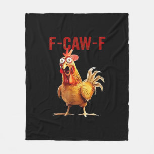F-Caw-F Chicken Classic Vintage Art Fleece Blanket