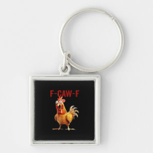 F-Caw-F Chicken Classic Vintage Art Key Ring