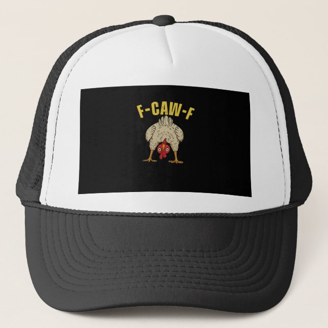 F-Caw-F-Chicken Essential Art Graphic Trucker Hat (Front)