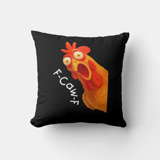 F-Caw-F Chicken Essential Classic Retro Cushion (Front)