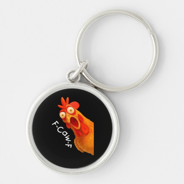F-Caw-F Chicken Essential Classic Retro Key Ring (Front)