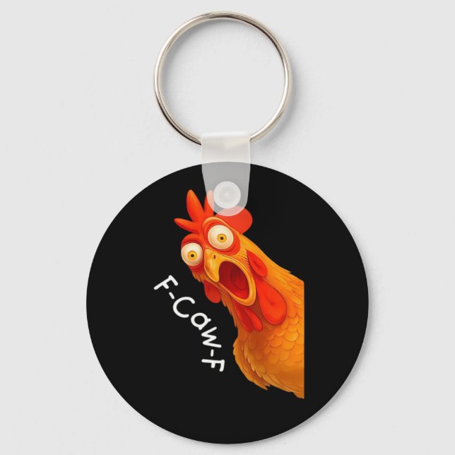 F-Caw-F Chicken Essential Classic Retro Key Ring (Front)