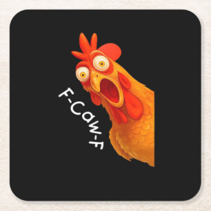 F-Caw-F Chicken Essential Classic Retro Square Paper Coaster