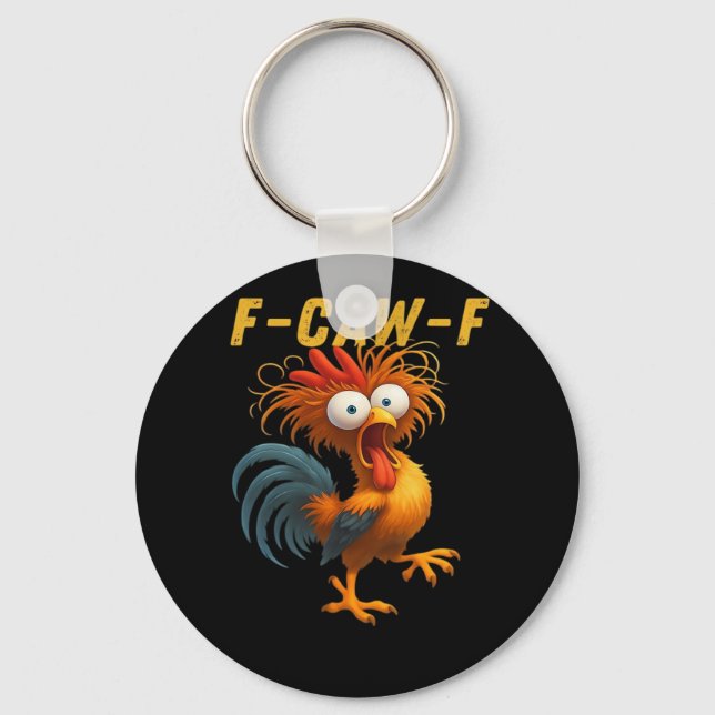 F-Caw-F Chicken Essential Funny Design Key Ring (Front)