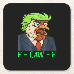 F-Caw-F Chicken Essential Simple Clean Square Paper Coaster