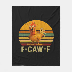 F-Caw-F Chicken Essential Vintage Graphic Fleece Blanket