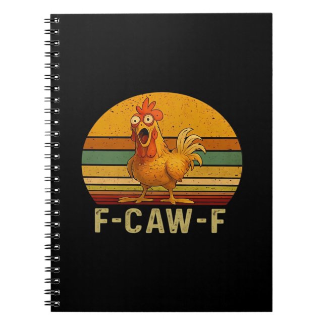 F-Caw-F Chicken Essential Vintage Graphic Notebook (Front)