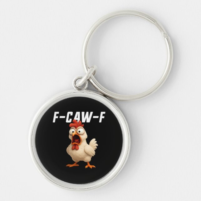 F-Caw-F Chicken Funny Chicken F-Caw-F Gear Creativ Key Ring (Front)