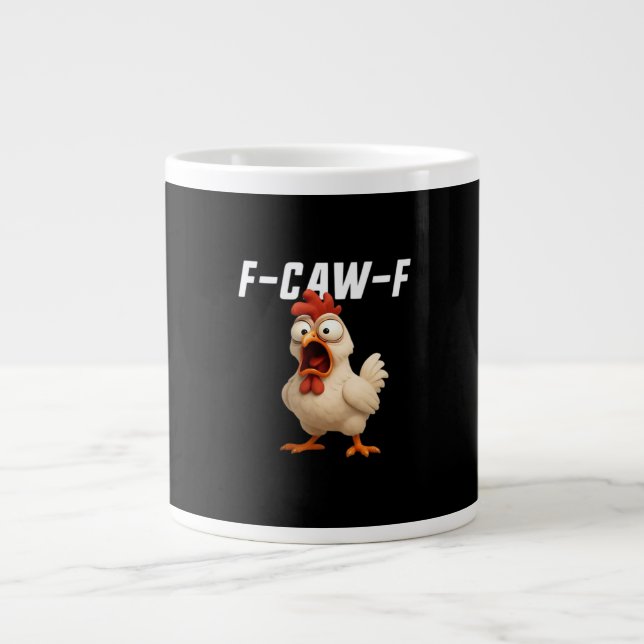 F-Caw-F Chicken Funny Chicken F-Caw-F Gear Creativ Large Coffee Mug (Front)