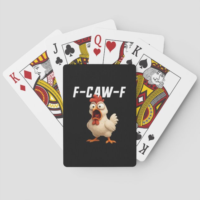 F-Caw-F Chicken Funny Chicken F-Caw-F Gear Creativ Playing Cards (Back)