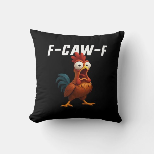 F-Caw-F Chicken Funny Chicken F-Caw-F Gear Retro C Cushion (Front)
