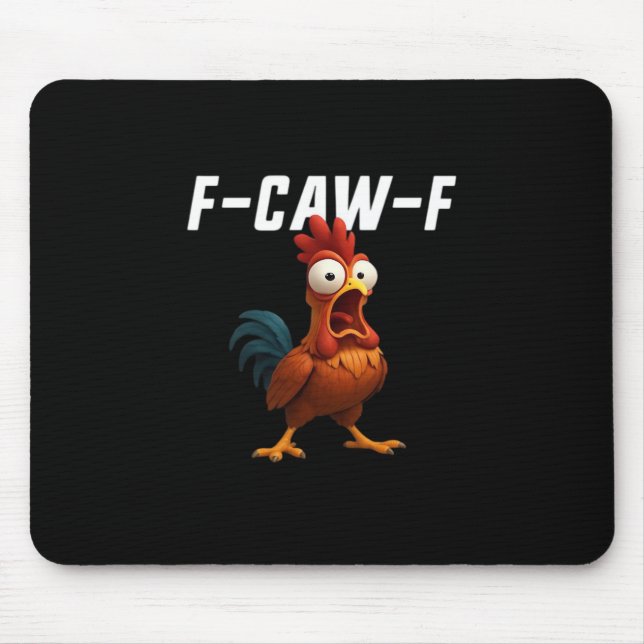 F-Caw-F Chicken Funny Chicken F-Caw-F Gear Retro C Mouse Mat (Front)