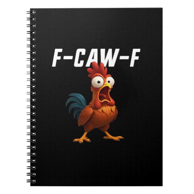 F-Caw-F Chicken Funny Chicken F-Caw-F Gear Retro C Notebook (Front)