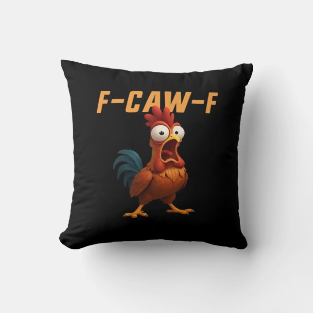 F-Caw-F Chicken Funny Chicken F-Caw-F Gear Retro G Cushion (Front)