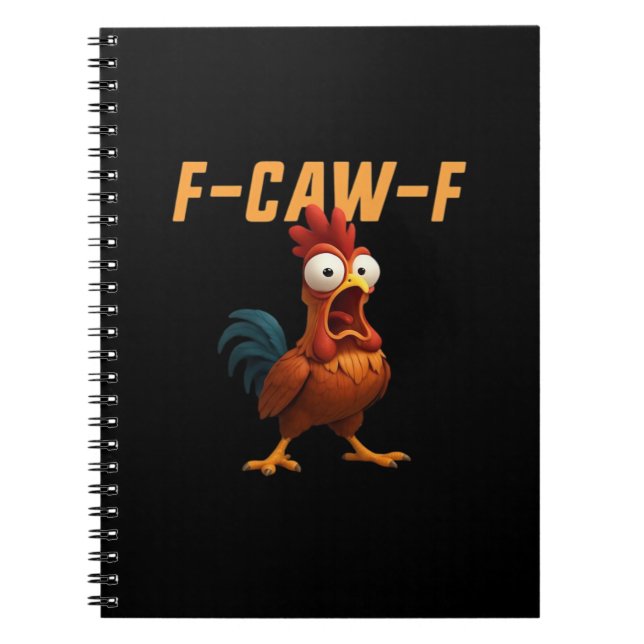 F-Caw-F Chicken Funny Chicken F-Caw-F Gear Retro G Notebook (Front)