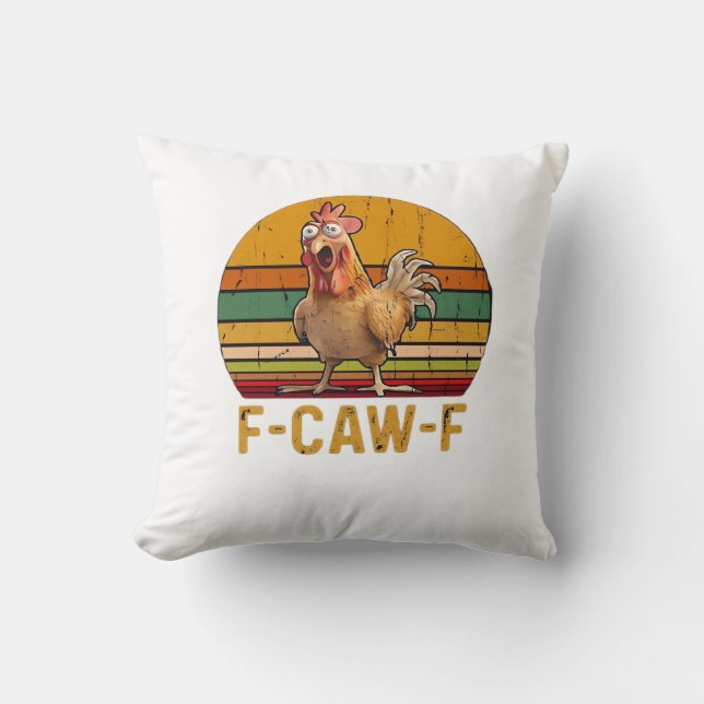 F-Caw-F Chicken Humor Essential Minimal Clean Cushion (Front)