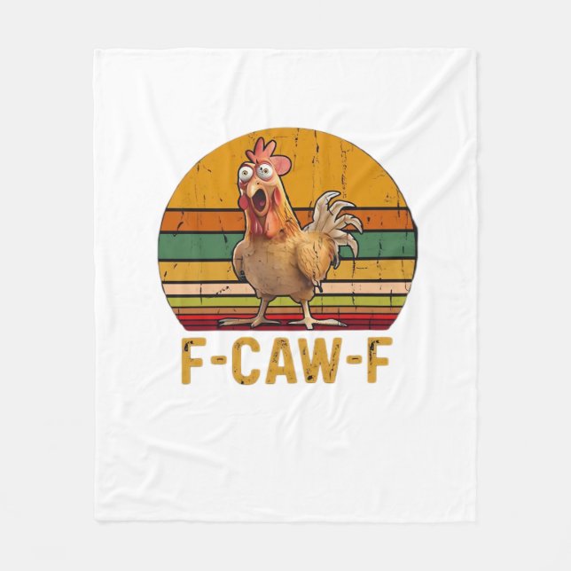 F-Caw-F Chicken Humor Essential Minimal Clean Fleece Blanket (Front)