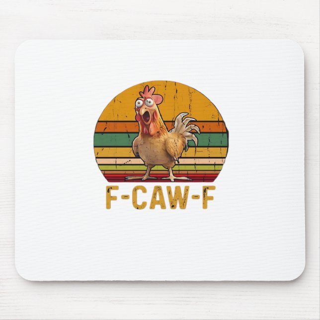F-Caw-F Chicken Humor Essential Minimal Clean Mouse Mat (Front)