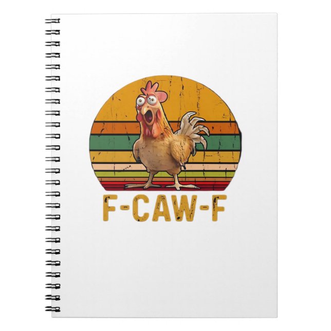 F-Caw-F Chicken Humor Essential Minimal Clean Notebook (Front)